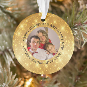 Custom Photo Family Christmas Ornament