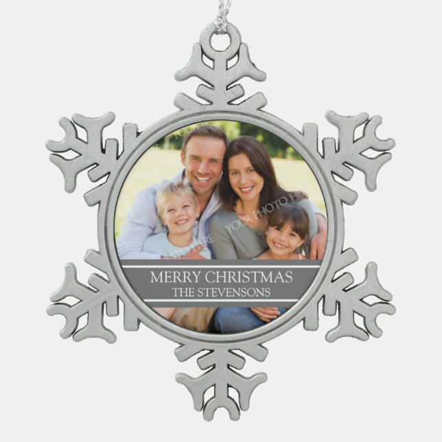 Custom Photo Family Christmas Ornament (Front)