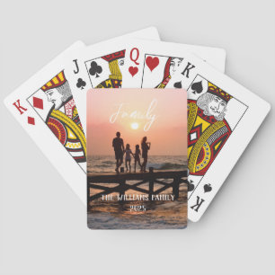 Custom Photo Family Friends Wife Script Playing Cards