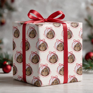 Custom Photo Family Name Christmas Wrapping Paper