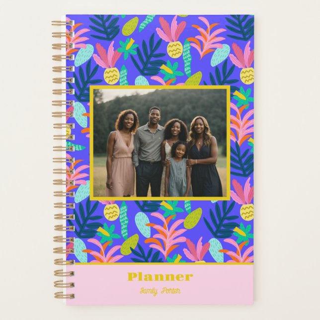 Custom photo family planner floral chic (Front)