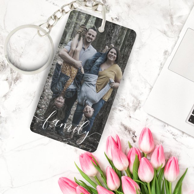 Custom Photo Family Script Personalised  Keychain (Creator Uploaded)