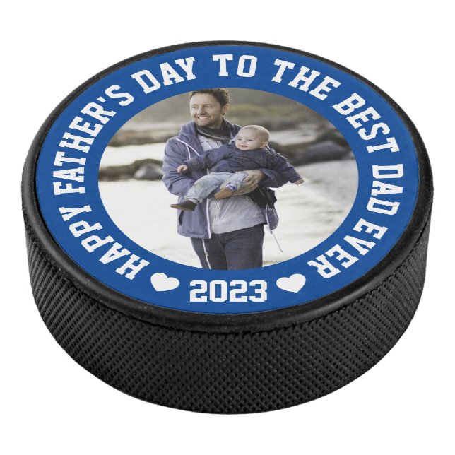 Custom Photo Father's Day Hockey Puck (3/4)