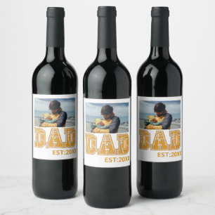 Custom photo Fathers day Sports Dad Basketball Dad Wine Label