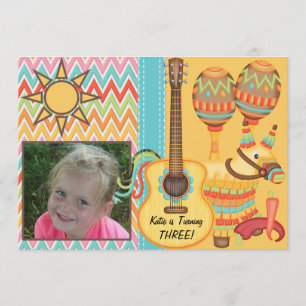 Custom Photo Fiesta Birthday Invitation