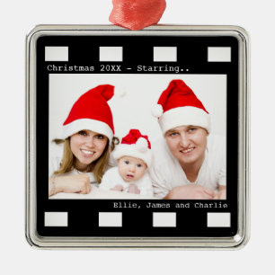 Custom Photo Film Reel Christmas Metal Ornament