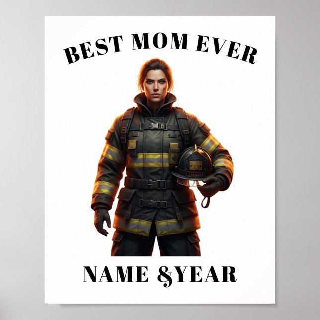Custom Photo Firefighting Gear Art Poster (Front)