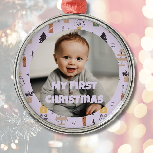 Custom Photo First Christmas Gifts for Daughter Metal Ornament (Custom Photo First Christmas Gifts for Daughter)