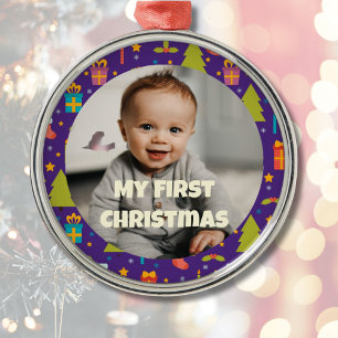 Custom Photo First Christmas Gifts for Daughter Metal Ornament