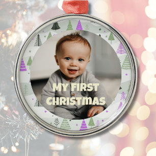 Custom Photo First Christmas Gifts for Daughter Metal Ornament