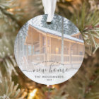 Custom Photo First Christmas New Home Gray Script