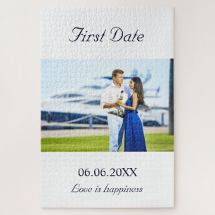Custom Photo First Date Jigsaw Puzzle