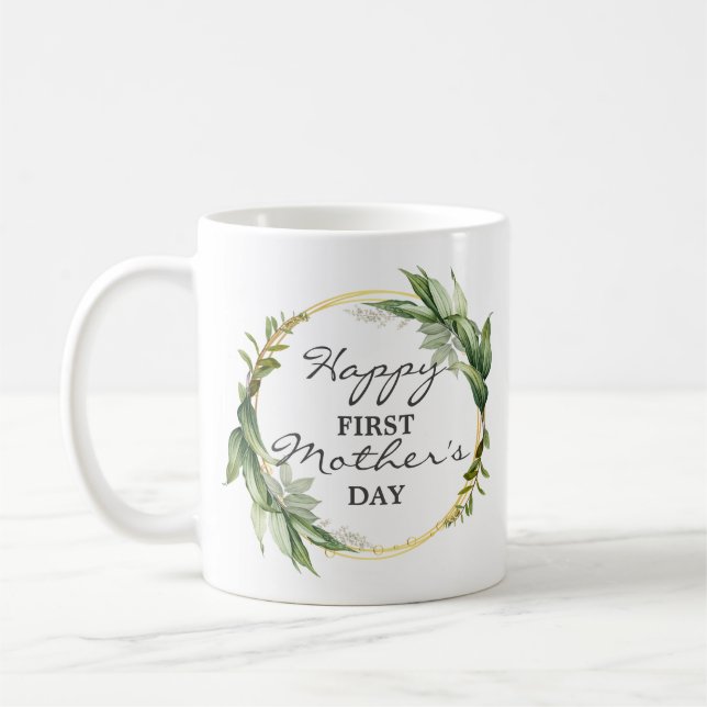 Custom Photo First Mother's Day Coffee Mug (Left)