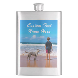 Custom Photo Flask Gift with Your Photos and Text