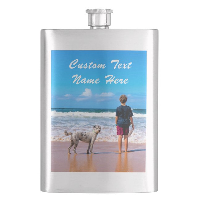 Custom Photo Flask Gift with Your Photos and Text (Front)