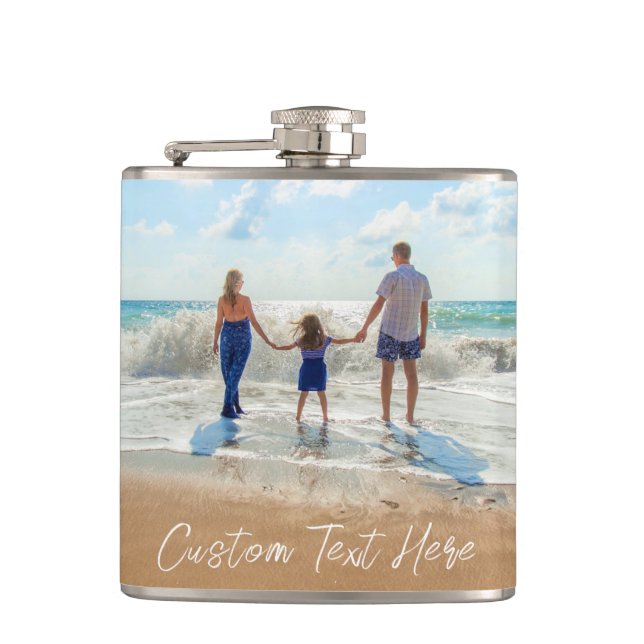 Custom Photo Flask Gift with Your Photos and Text (Front)