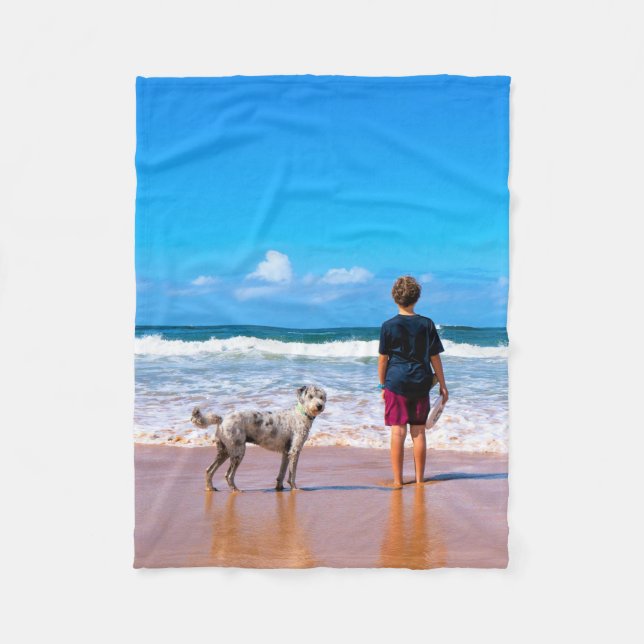 Custom Photo Fleece Blanket with Your Pet Photos (Front)
