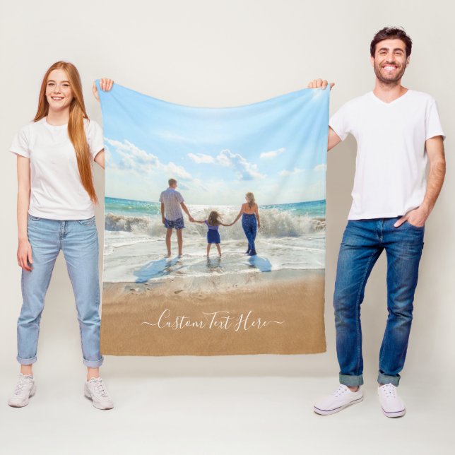 Custom Photo Fleece Blanket Your Photos and Text (In Situ)