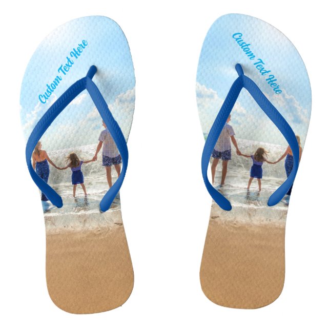 Custom Photo Flip Flops with Your Photos and Text (Footbed)