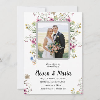 Custom Photo Floral Invitation