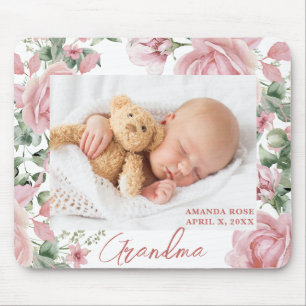 Custom Photo Floral New Baby Mouse Pad
