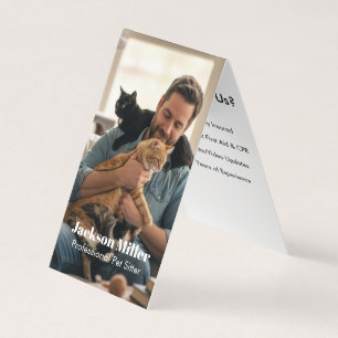 Custom Photo Folded Pet Sitter Business Card