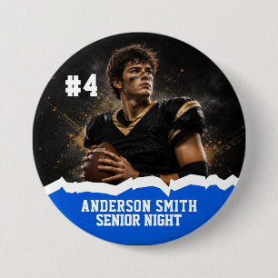 Custom Photo Football Senior Night Button Pin