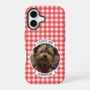 Custom Photo Frame Country Red Buffalo Check Plaid iPhone 16 Case