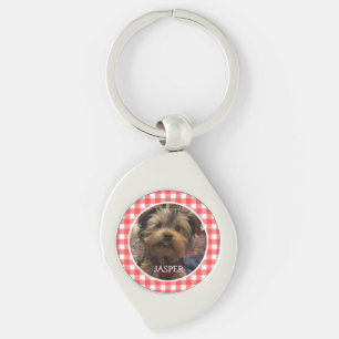 Custom Photo Frame Country Red Buffalo Check Plaid Key Ring