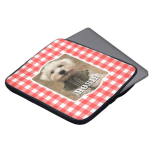 Custom Photo Frame Country Red Buffalo Check Plaid Laptop Sleeve