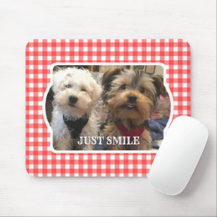 Custom Photo Frame Country Red Buffalo Check Plaid Mouse Pad