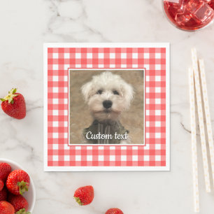 Custom Photo Frame Country Red Buffalo Check Plaid Napkin
