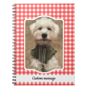 Custom Photo Frame Country Red Buffalo Check Plaid Notebook