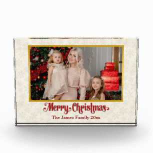 Custom Photo Frame Merry Christmas & New Year Block