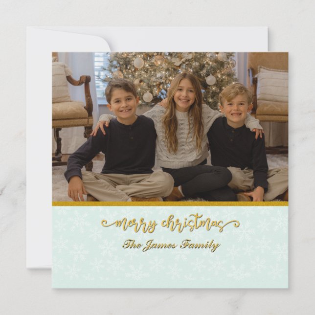 Custom Photo Frame Merry Christmas & New Year Holiday Card (Front)