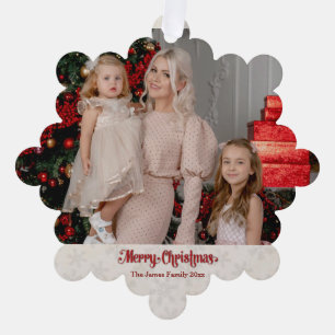 Custom Photo Frame Merry Christmas & New Year Tree Decoration Card