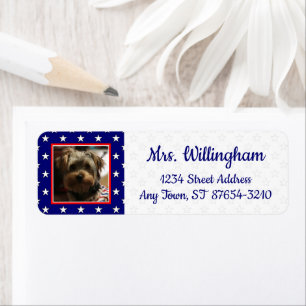 Custom Photo Frame USA American Flag Patriotic Fun Return Address Label