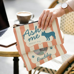Custom Photo French Bulldog Mum Personalised Gift Accessory Pouch