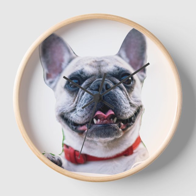 Custom Photo French Bulldog Wall Clock (Front)