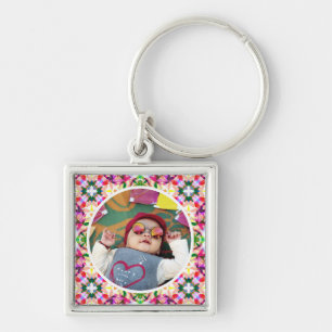 Custom Photo Fun Pink Happy Mother’s Day Keepsake Key Ring