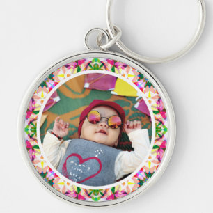 Custom Photo Fun Pink Happy Mother’s Day Keepsake Key Ring