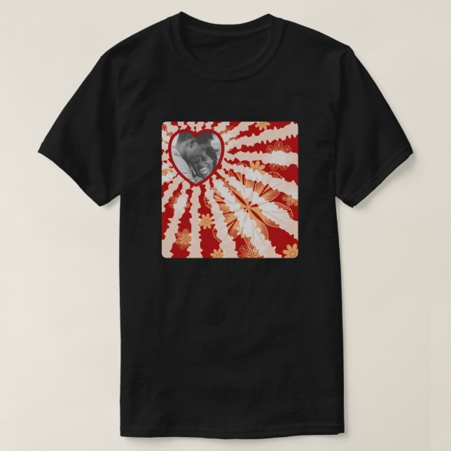 Custom Photo Funky Heart Valentine's T-Shirt (Design Front)