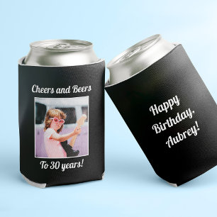 Custom Photo Funny Cool 30th Birthday Can Cooler