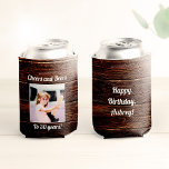 Custom Photo Funny Cool 30th Birthday Rustic Can Cooler<br><div class="desc">Customise with your text and photo and wish Happy Birthday with these fun,  unique party favours! Perfect for a 30th birthday party but messages on front and back are fully customisable. Great for any outdoor birthday party,  bachelorette outing,  or any other celebration to create memories!</div>