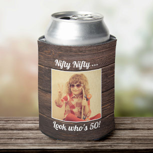 Custom Photo Funny Cool 50th Birthday Can Cooler