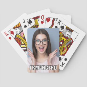 Custom Photo Funny Ermahgerd Meme Style Playing Cards