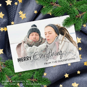 Custom Photo Funny Merry Everything Humour Text Holiday Card