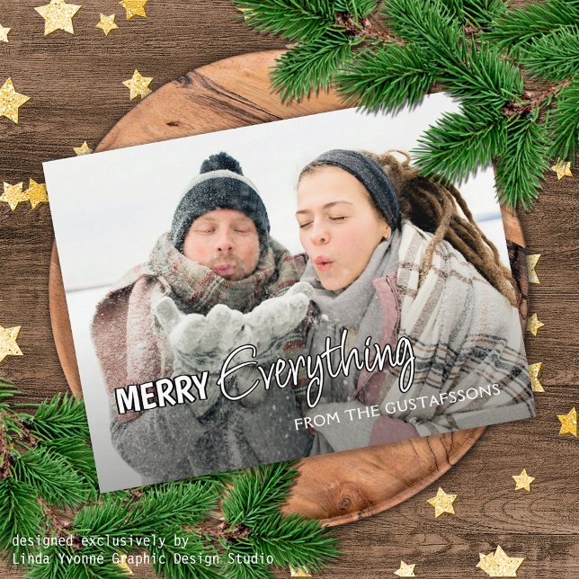 Custom Photo Funny Merry Everything Humour Text Postcard (Creator Uploaded)