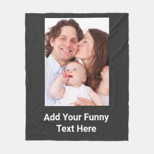 Custom Photo & Funny Text Personalised Fleece Blanket