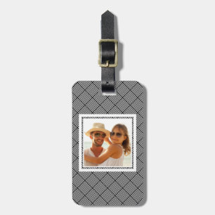 Custom Photo Geometric checked texture Luggage Tag